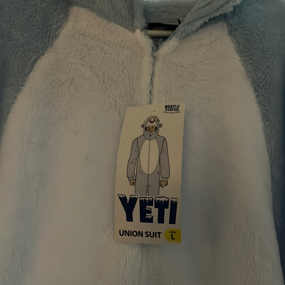 NEW Briefly Stated Yeti Union Suit plush onesie DISCONTINUED AND RARE - Picture 2 of 4